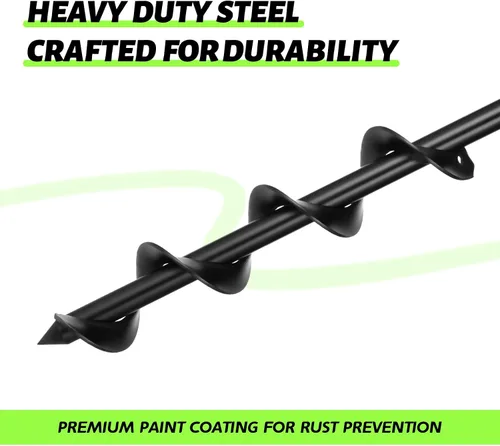 Vista 4 de ERYTLLY Broca de taladro para plantar de 2 x 14.5 pulgadas, herramienta de maceta de bulbo en espiral para agujeros de paraguas, excavadora