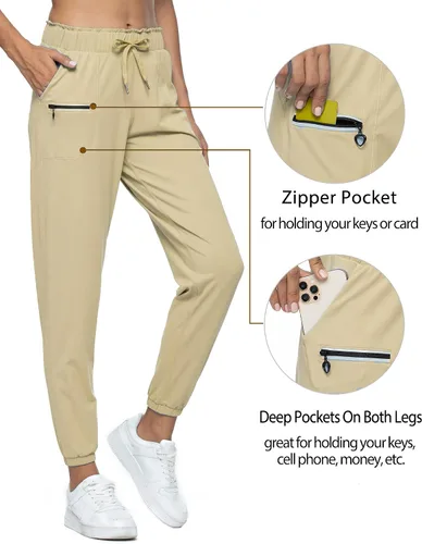 Vista 180 de Kcutteyg - Pantalones deportivos con bolsillos para mujer, diseño suave, ligero y de secado rápido, para entrenamiento, gimnasia, yoga y correr