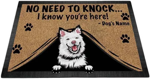 Vista 22 de Felpudo personalizado Peeking Dog English Bulldog No Need to Knock I Konw You're Here 23.6 x 15.7 pulgadas Bulldog-1 Inglés