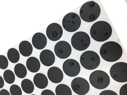 Vista 4 de 540 tapas de rosca autoadhesivas, 0.83 pulgadas, 10 hojas de material de PVC autoadhesivas para agujeros de tornillo, adhesivo a prueba de polvo
