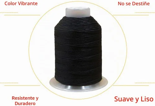 Vista 3 de Cuerda de seda torcida de poliéster de 0.039 in, 240 yardas, hilo de 3 capas para manualidades, macramé, colgantes, joyas, pulseras de la amistad