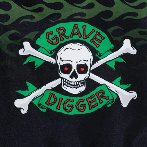 Vista 6 de Monster Jam Megalodon El Toro Loco Grave Digger - Conjunto de traje de baño y protector de erupción para niños pequeños