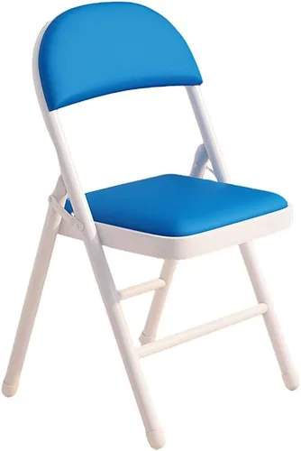 Vista 12 de Folding Chairs Silla de escritorio acolchada de poliuretano para muebles, silla de camping, silla de descanso plegable con marco de metal