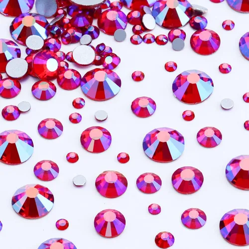 Vista 29 de Dowarm 2650 unidades de pegamento de diamantes de imitación de cristal con parte trasera plana, 6 tamaños de 0.059 in, 0.079 in, 0.110 in, 0.189 in