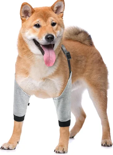 Vista 5 de Protector de codo para perro, rodillera ajustable para perros pequeños, medianos y grandes, para callos (M)