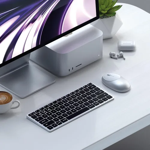 Vista 6 de Satechi Slim X1 Teclado retroiluminado Bluetooth para Mac, teclas iluminadas y sincronización multidispositivo, para MacBook Air/Pro M5/M4, iPad