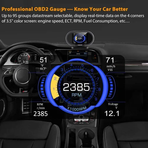 Vista 7 de Escáner KW850 OBD2 + paquete de calibre KW208 OBD2
