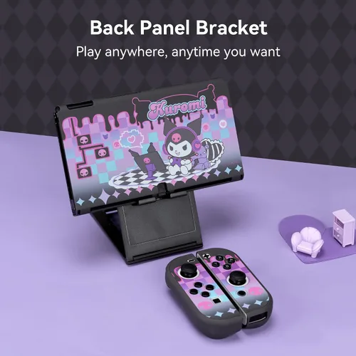 Vista 4 de YOCORE Funda protectora OLED delgada para interruptor compatible con Switch OLED, diseño antiarañazos y absorción de golpes, KLM Play Time