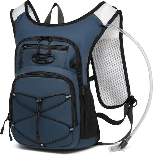 Vista 16 de Mochila de hidratación ligera Wotony con vejiga de agua de 2L O 3L para ciclismo, senderismo, rave - Mochila de agua para hombres y mujeres