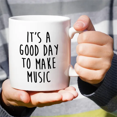 Vista 4 de Retreez Taza de cerámica – Make Music – Taza de café de 11 onzas para los amantes de la música – Regalo de cumpleaños y vacaciones