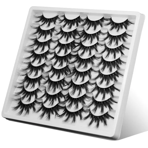 Vista 12 de Pestañas postizas 3D con volumen de ojo de gato, pestañas de banda transparente de 0.472 pulgadas, aspecto natural, imitación de visón, tira