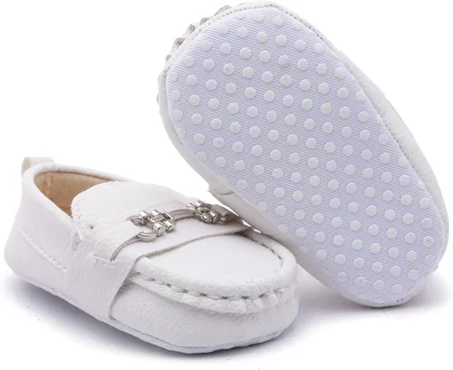 Vista 4 de Zapatos Oxford de Greceen para bebés, niños y niñas de cuero PU, mocasines, zapatos de vestir, adecuados para gatear, vestido de novia, fiestas