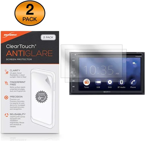 Vista 2 de BoxWave Protector de pantalla compatible con Sony XAV-AX200 – ClearTouch Anti-Glare (2 unidades), antihuellas mate