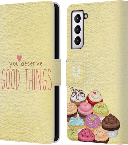Vista 278 de Head Case Designs Assortment Cupcakes Happiness Leather Wallet Case Compatible with Samsung Galaxy A07 4G Surtido