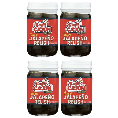 Vista 17 de Rebanadas de jalapeño confitadas de 12 onzas líquidas Ragin' Cajun Foods (paquete de 1) Sweet-and-spicy candied jalapeno slices for burgers