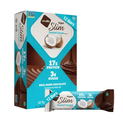 Vista 10 de Nugo Slim Dark Chocolate Mint, 0.71 oz de proteína vegana, 0.11 oz de azúcar, 0.16 oz de fibra, bajo en carbohidratos netos, apto para dieta