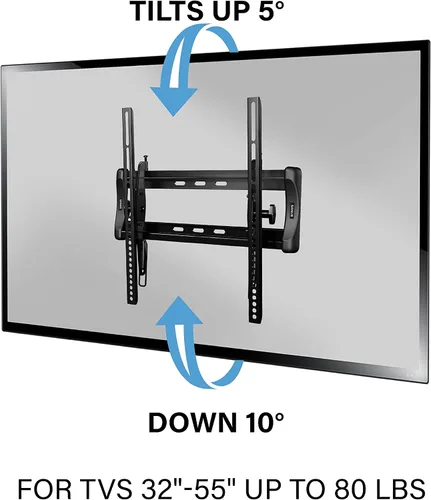 Vista 8 de Soporte de pared universal inclinado para TV de 32 a 55 pulgadas hecho para Amazon y compatible con televisores Amazon Fire