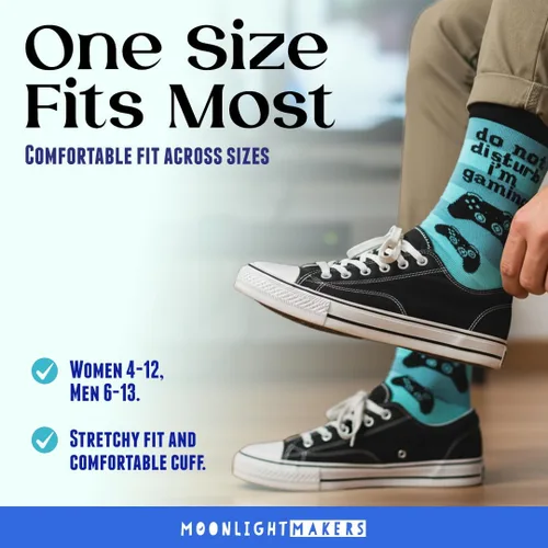 Vista 56 de Moonlight Makers Funny Colored Socks, Novelty Socks, Stocking Stuffer, Unisex Socks