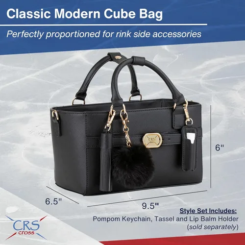 Vista 5 de CRS Cross Rink Side Tote. Ice Skating Accessory Bag-Figure Skating, Roller, Inline Skaters, Dance, Cheer.Organizes Guards Water Bottle Phone