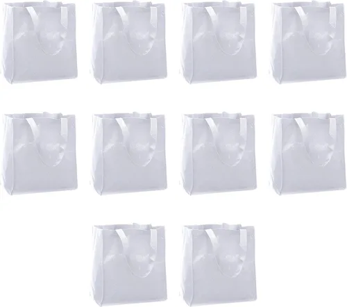 Vista 11 de DISCOUNT PROMOS Juego de 10/50/100 bolsas de tela reutilizables personalizadas, paquete a granel personalizado, plegable, lavable, bolsa de compra