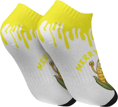 Vista 2 de devor No Show Socks Christmas Liner Women Sock Cotton Crew Sock Trendy mmerry corn Sock