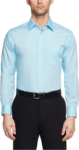 Vista 22 de Van Heusen - Camisa de vestir para hombre, de popelina ajustada lisa Negro