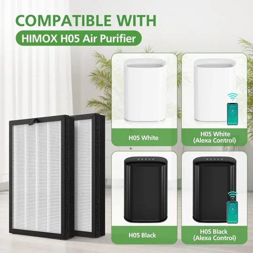 Vista 2 de Paquete de 2 filtros de repuesto H05, compatibles con HIMOX H05 Air Puri, filtro HEPA (no compatible con HIMOX H04)
