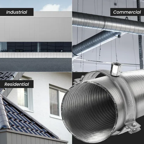 Vista 6 de Colgador de tubo galvanizado de 3 pulgadas con goma - Abrazadera de montaje de conducto - Soportes de tubo de PVC - Abrazaderas de tubo de metal
