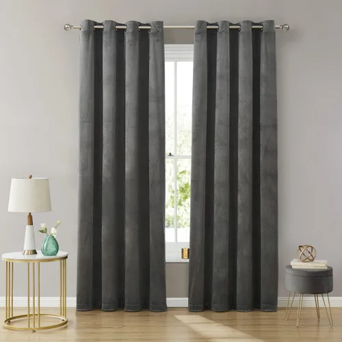 Vista 9 de HLC.ME Lopez - Paneles de cortinas de terciopelo con pestaña trasera y bolsillo para cortinero, para dormitorio y sala de estar, juego de 2 paneles