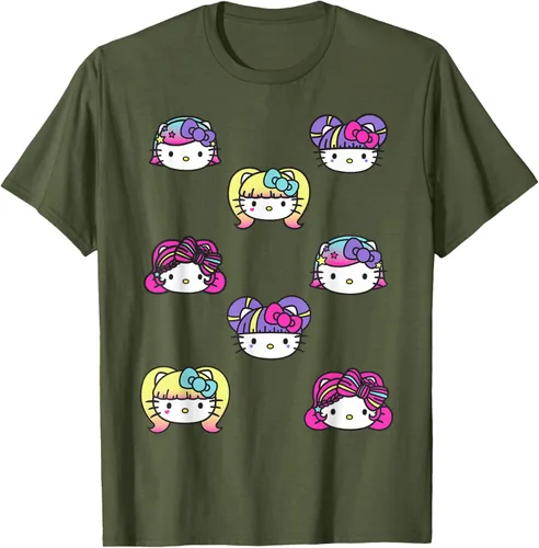 Vista 51 de hello kitty Kawaii Multi peinado Tee, Azul (Heather blue)