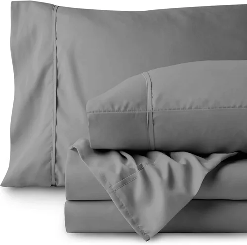 Vista 3 de Juego de sábanas RRlinen, de 800 hilos, 100 % algodón, para cama de matrimonio de 5 piezas, sábana dividida de color blanco, hilos largos de una
