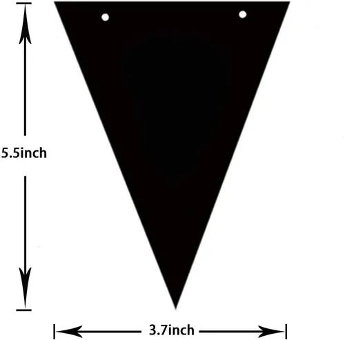 Vista 3 de Bandera triangular negra de 20 pies para decoraciones de fiesta, 30 banderas