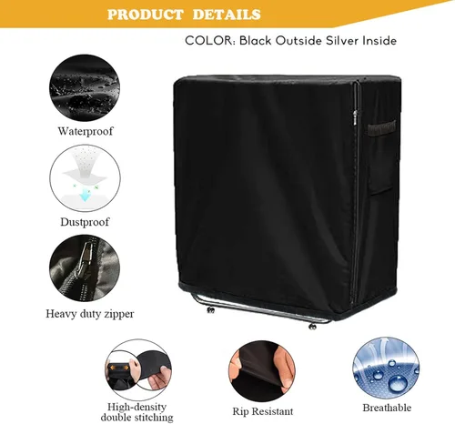 Vista 4 de Funda de almacenamiento plegable para cama, tamaño individual, color negro, cordón ajustable (33 pulgadas)