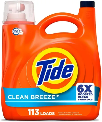 Vista 36 de Tide Detergente líquido para ropa, aroma Clean Breeze, 48 cargas, 60 onzas líquidas, funciona en el 100% de las manchas comunes