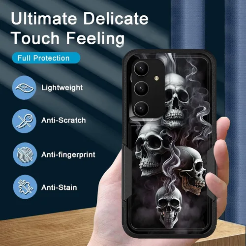 Vista 675 de Funda para Galaxy A14 5G, resistente de doble capa híbrida de policarbonato duro, goma suave, a prueba de golpes, funda protectora resistente