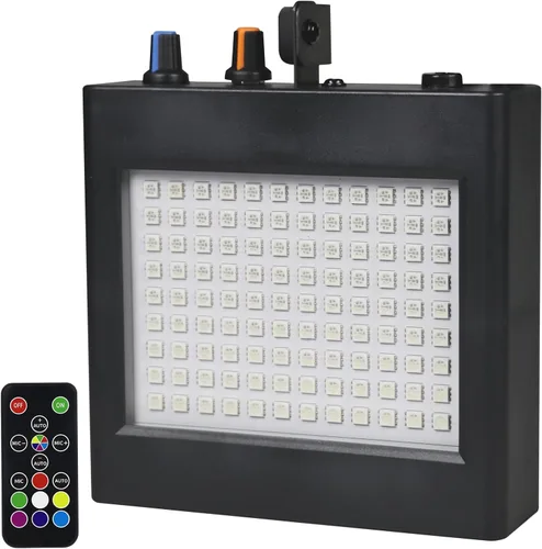 Vista 11 de Mini luz estroboscópica, sUperbrillante RGB/color blanco, luz estroboscópica con 108 mini LED, auto-activada por sonido o modo de flash de control