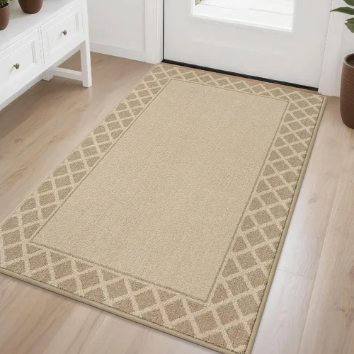 Vista 28 de BEQHAUSE Tapete para puerta atrapador de suciedad, antideslizante, absorbente, de bienvenida, de bajo perfil, lavable, para patas fangosas, entrada