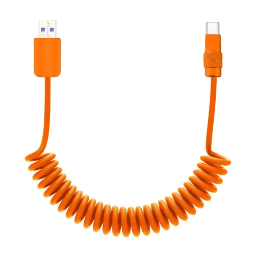 Vista 31 de chubbycable Curly Chubby - Cable de carga rápida USB C en espiral de 240 W, cable de carga retráctil trenzado duradero para automóvil compatible