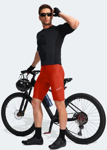 Vista 6 de Bikewa - Pantalones cortos de ciclismo para hombre, con acolchado 3D, para ciclismo de carretera o montaña, FPU 50+, bolsillos con cremallera