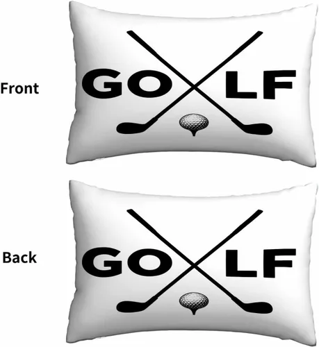 Vista 2 de Mugod Funda de cojín negra con símbolo de palos de golf, funda de almohada para cama, sofá, oficina, decoración de 20 x 30 pulgadas