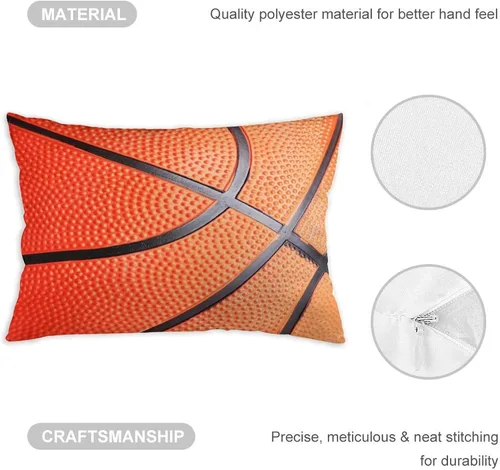 Vista 3 de Synthwave Fundas de almohada de baloncesto de 12 x 20 pulgadas, almohadas decorativas para decoración del hogar, almohada estética para dormitorio
