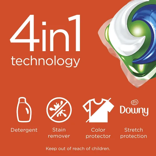 Vista 6 de Tide PODS con detergente líquido Downy, April Fresh, 12