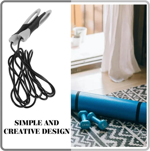 Vista 3 de Luxshiny Weighted Coated Jump Rope for Fitness High-speed Skipping Rope for Men Women for Home Outdoor Workouts
