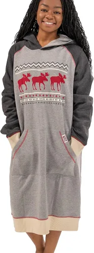 Vista 132 de Lazy One Sudadera con capucha de gran tamaño, ropa de dormir cómoda, vestido de suéter para mujer