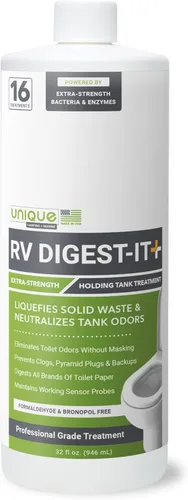 Vista 12 de Unique RV Digest-It - Tratamiento de inodoro RV – Elimina los olores en la fuente y licúa los residuos – 16 usos por botella de 32 onzas