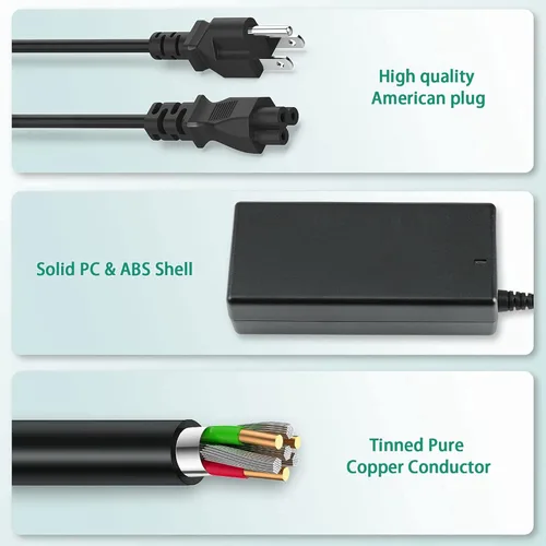 Vista 5 de Adaptador de cable de alimentación de CA para monitor HP 27 pulgadas, 25 pulgadas, 23.8 pulgadas, 23 pulgadas, 21.5 pulgadas, 20 pulgadas, 19 V