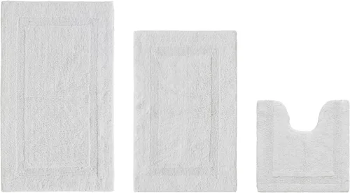 Vista 624 de Better Trends - Juego de 2 alfombras de baño 100% algodón, extra suaves, con borlas, de 17" x 24", alfombra de baño superabsorbente y reversible