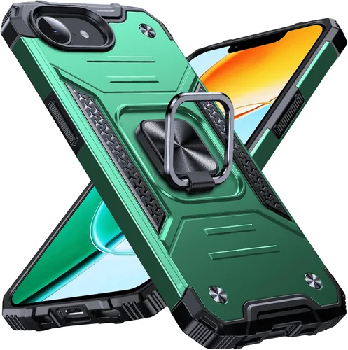 Vista 93 de Anqrp Funda resistente para iPhone 6/7/8/SE/SE2 con soporte de anillo mejorado y agarre, grado militar, a prueba de golpes, resistente y robusta