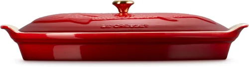 Vista 4 de Le Creuset - Horno para pescado Heritage, cerámica, 1,6 L, rojo