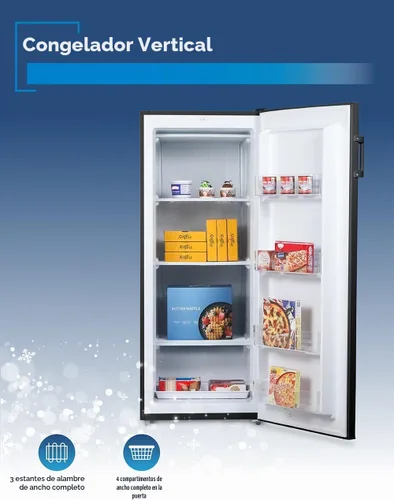 Vista 5 de BLACK+DECKER - Congelador vertical de 8.5 pies cúbicos, congelador de pie con control de temperatura mecánico, congelador vertical con 3 estantes